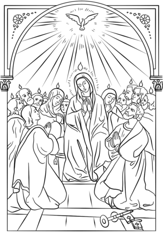 Pentecost icon coloring page free printable coloring pages