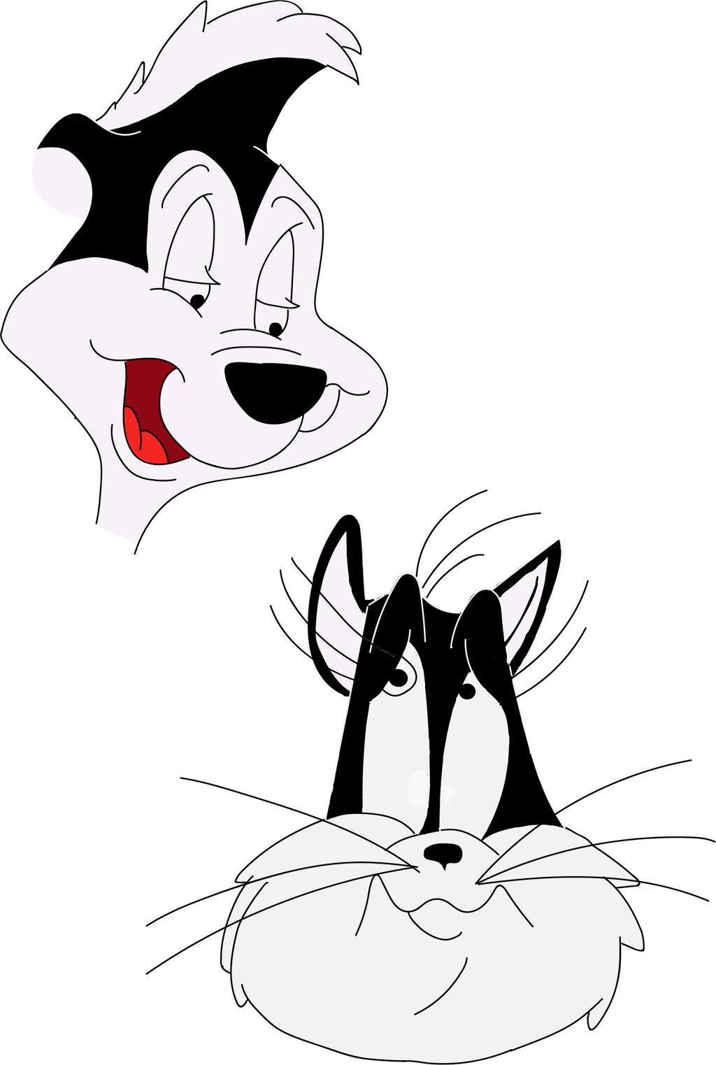 Toonheads pepe le pew and penelope pussycat by cartnman on