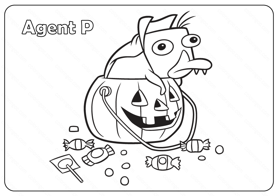 Agent perry the platypus halloween coloring pages