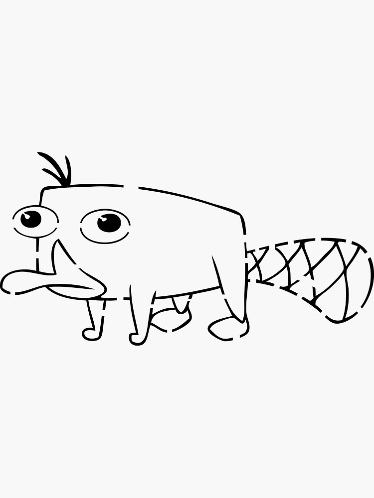 Perry the platypus stencil sticker for sale by jaredcheeda