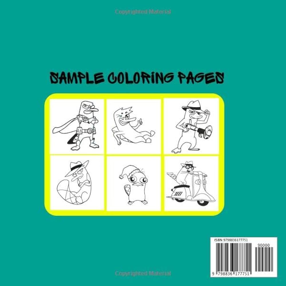Its perry coloring book perry the platypus pages deluxe perry the platypus coloring book for kids ages