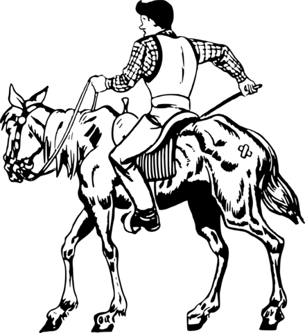 Vintage man on horse coloring page free printable coloring pages