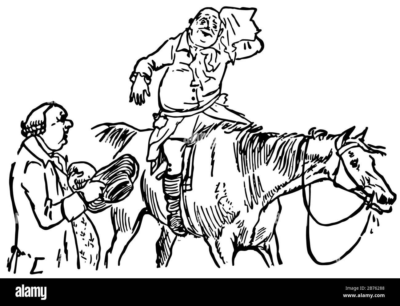 Man sitting on horse stock vector images