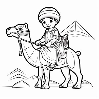 Page muslim kids coloring images