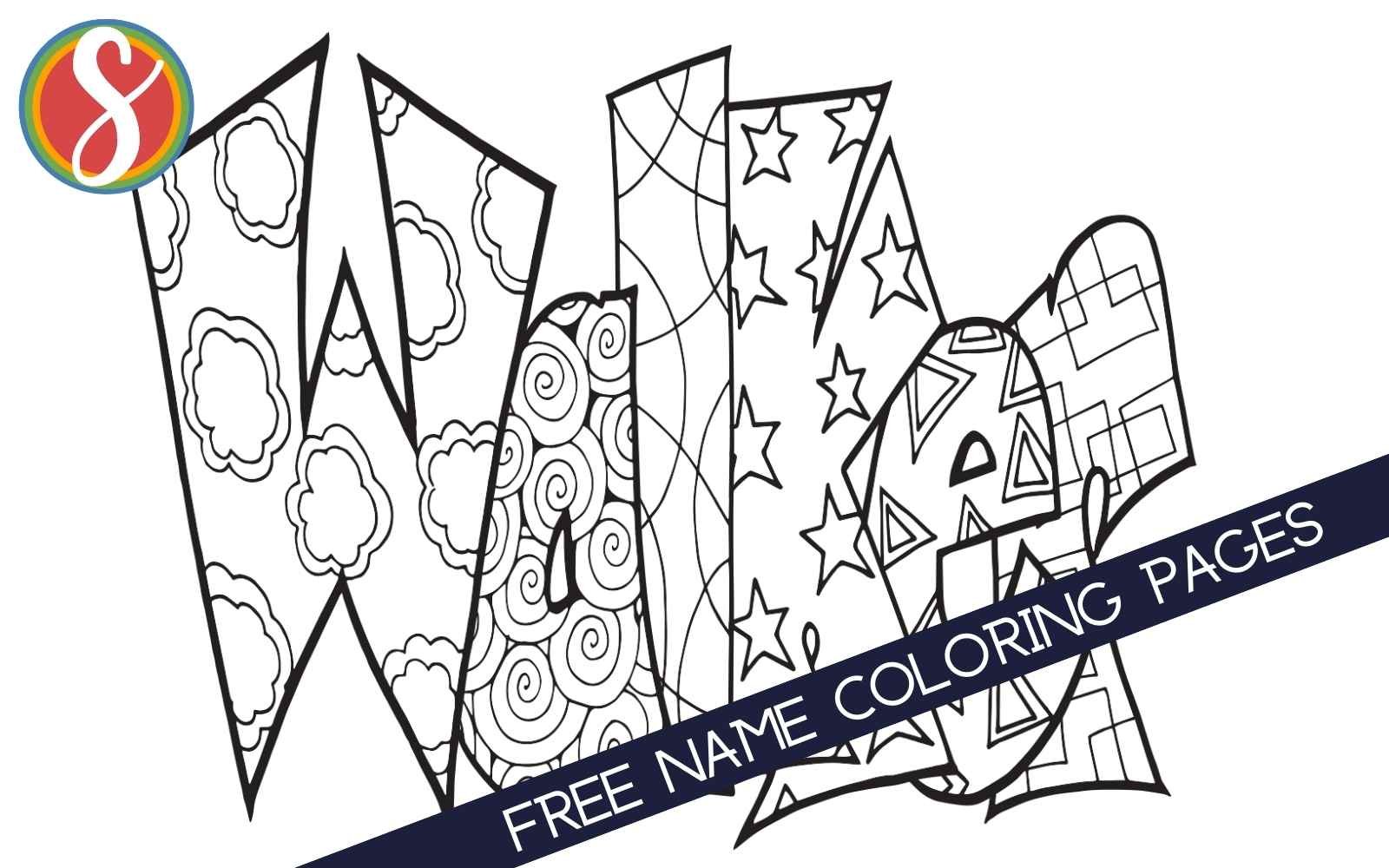 Free name coloring pages â stevie doodles