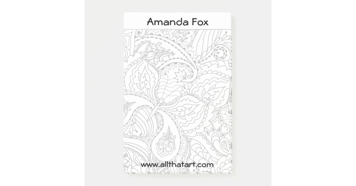 Personalized tangle doodle coloring page notepad