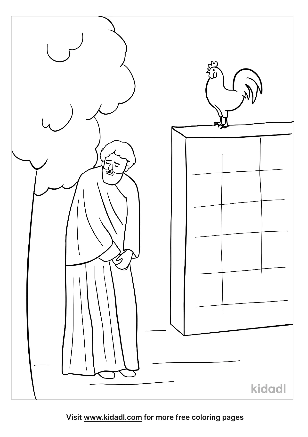 Free peter denies jesus coloring page coloring page printables