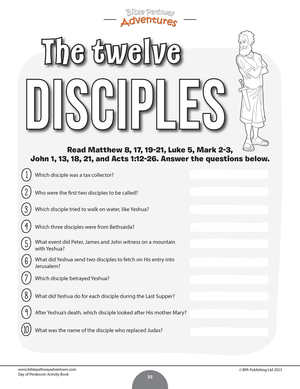 Feast of shavuot pentecost activity book