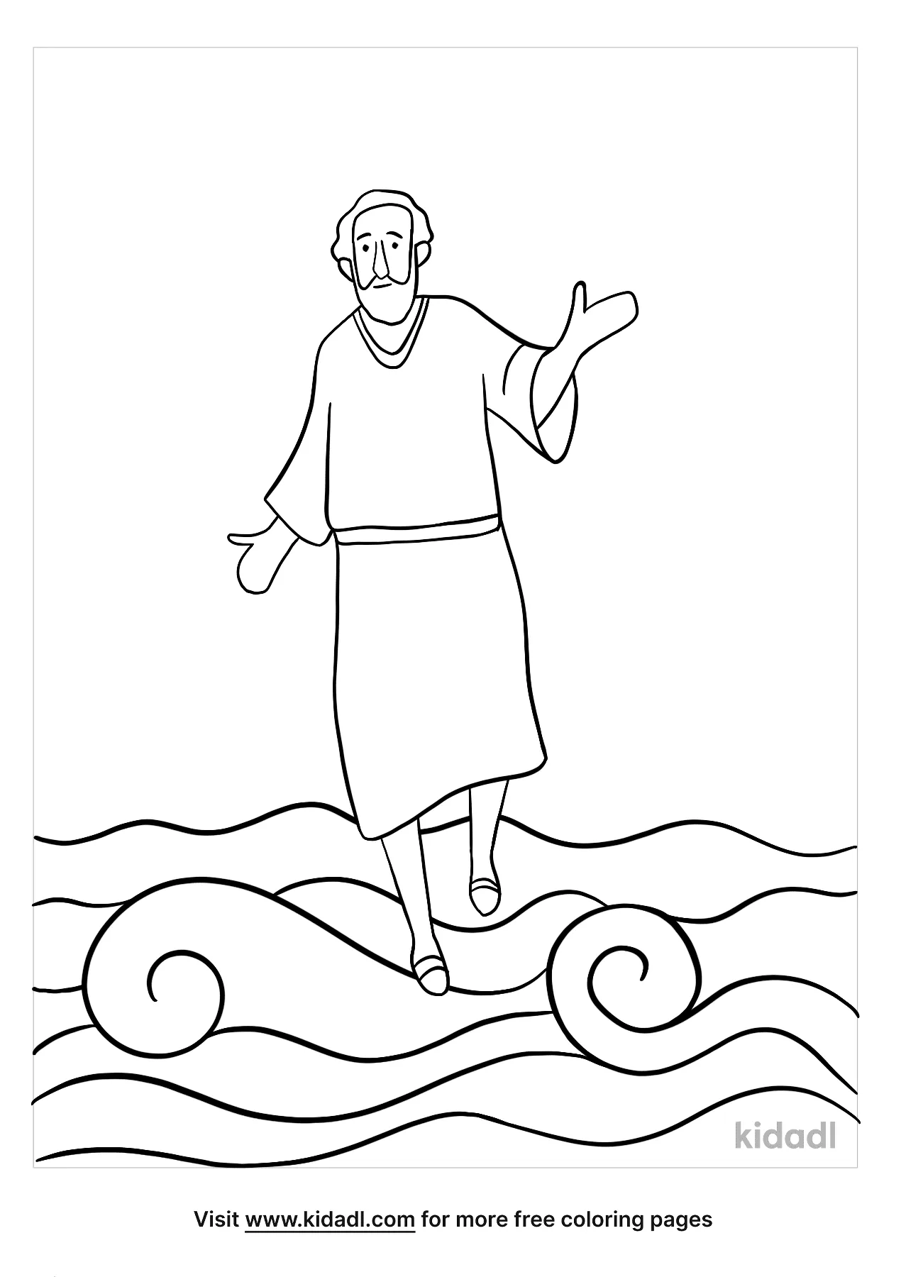 Free jesus walking on water coloring page coloring page printables