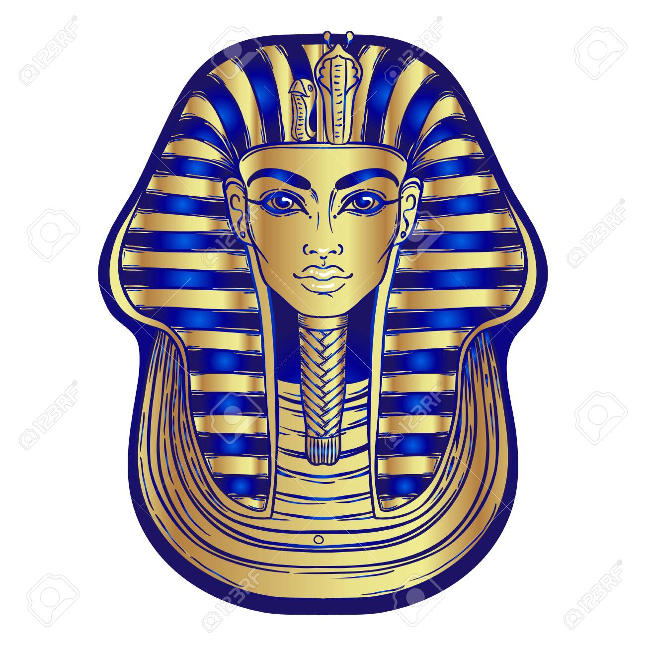 King tutankhamun mask ancient egyptian pharaoh hand