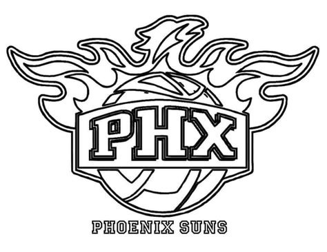 Phoenix suns nba logo free coloring pages