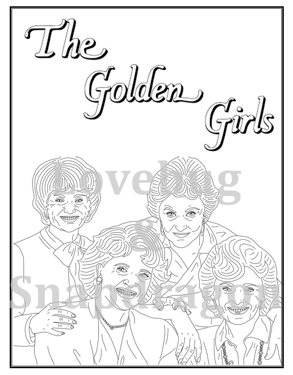 Golden girls coloring pagebook by pi