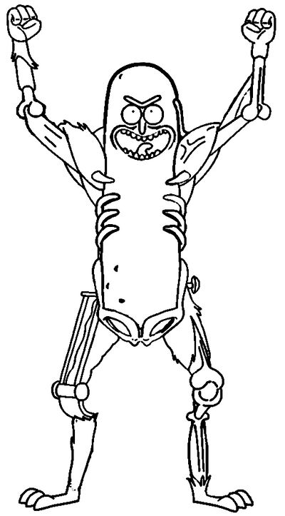 Pickle rick coloring page rick and morty by sanorace on