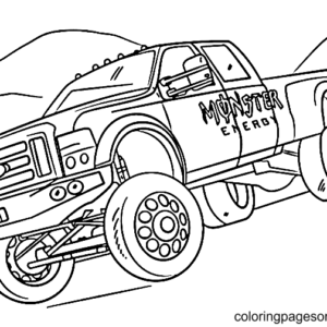 Monster truck coloring pages printable for free download