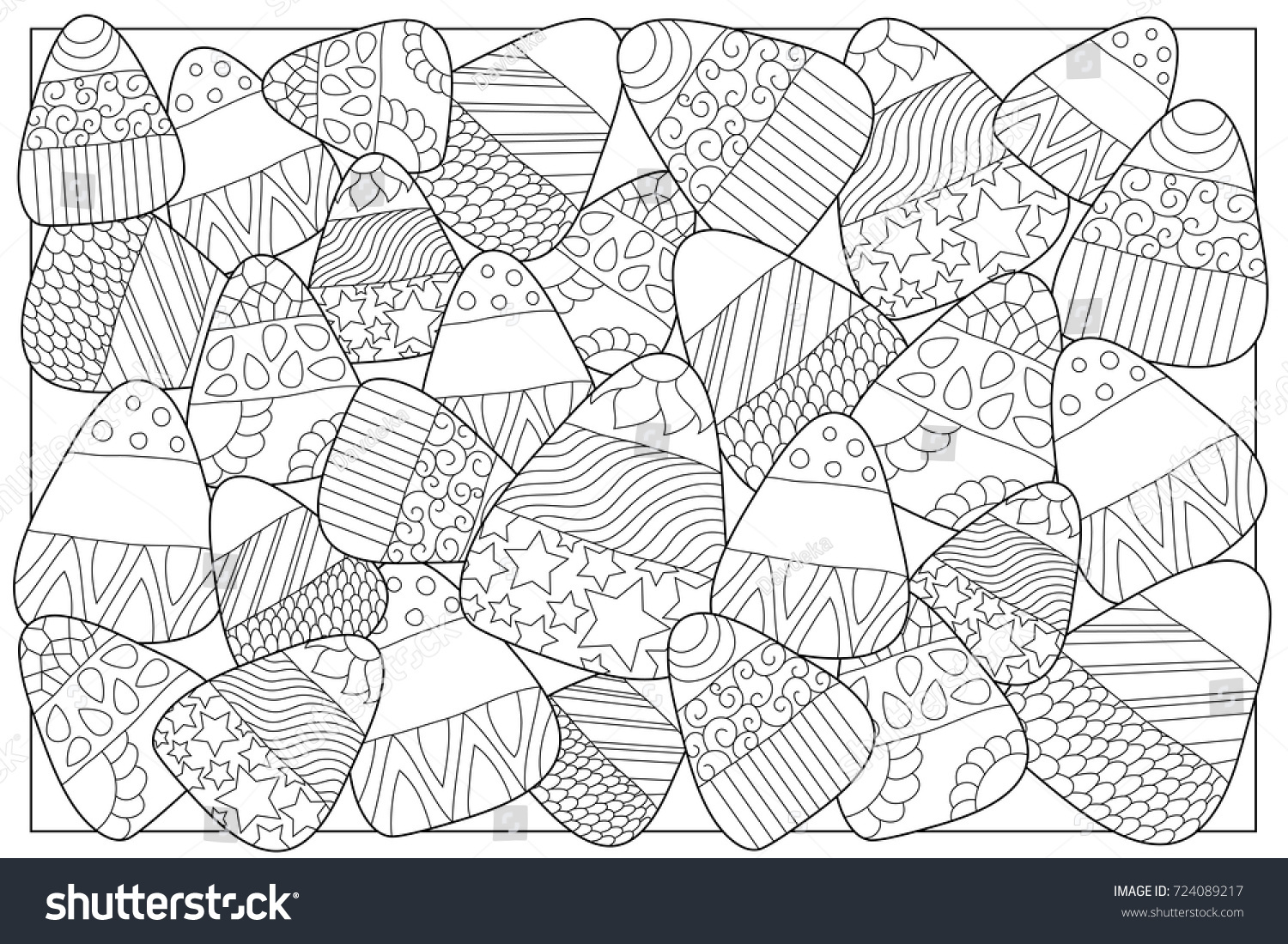 Candy corn sweets vector coloring page stock vector royalty free