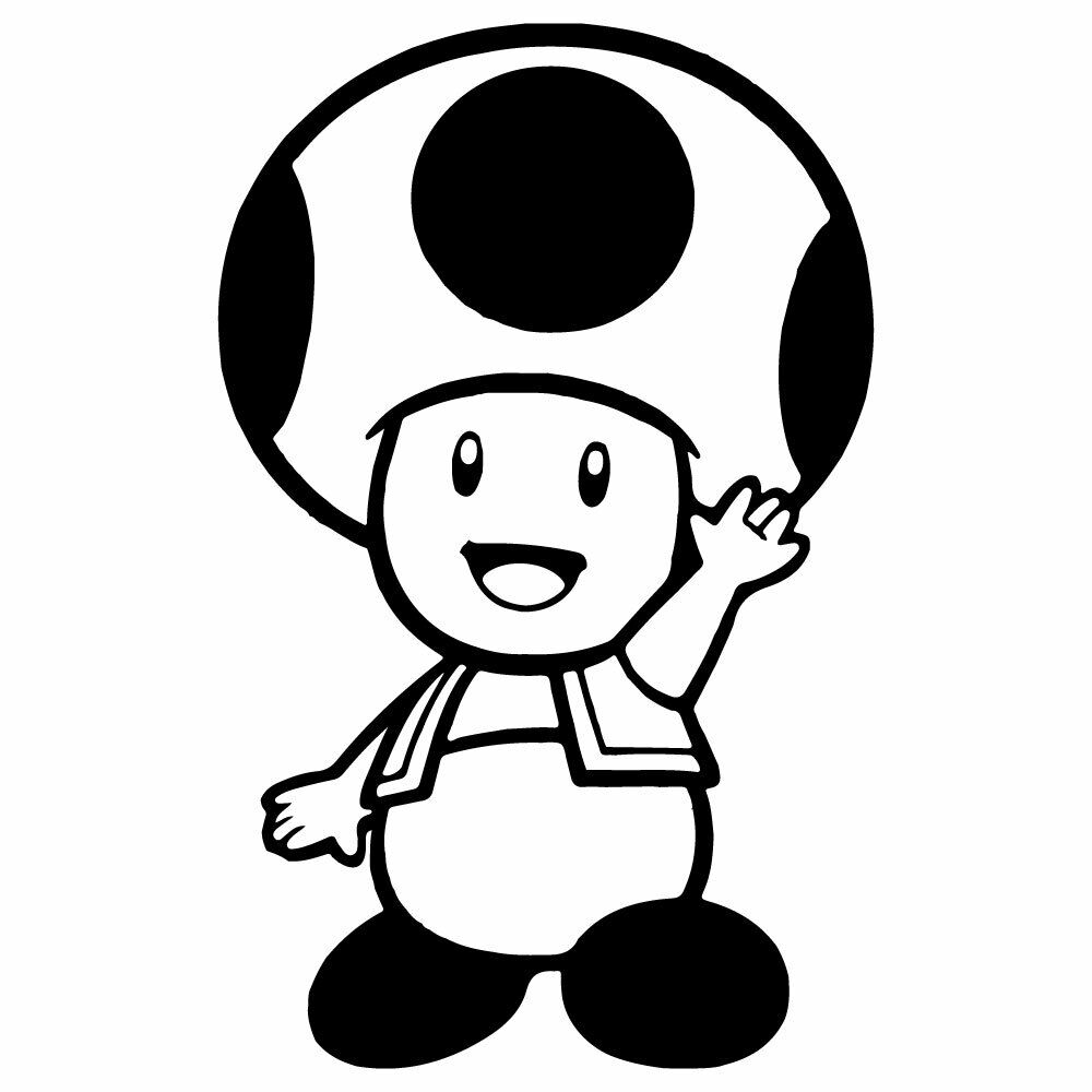 Toad vinyl decal sticker car window laptop super mario nes nintendo mushroom