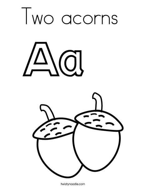 Two acorns coloring page