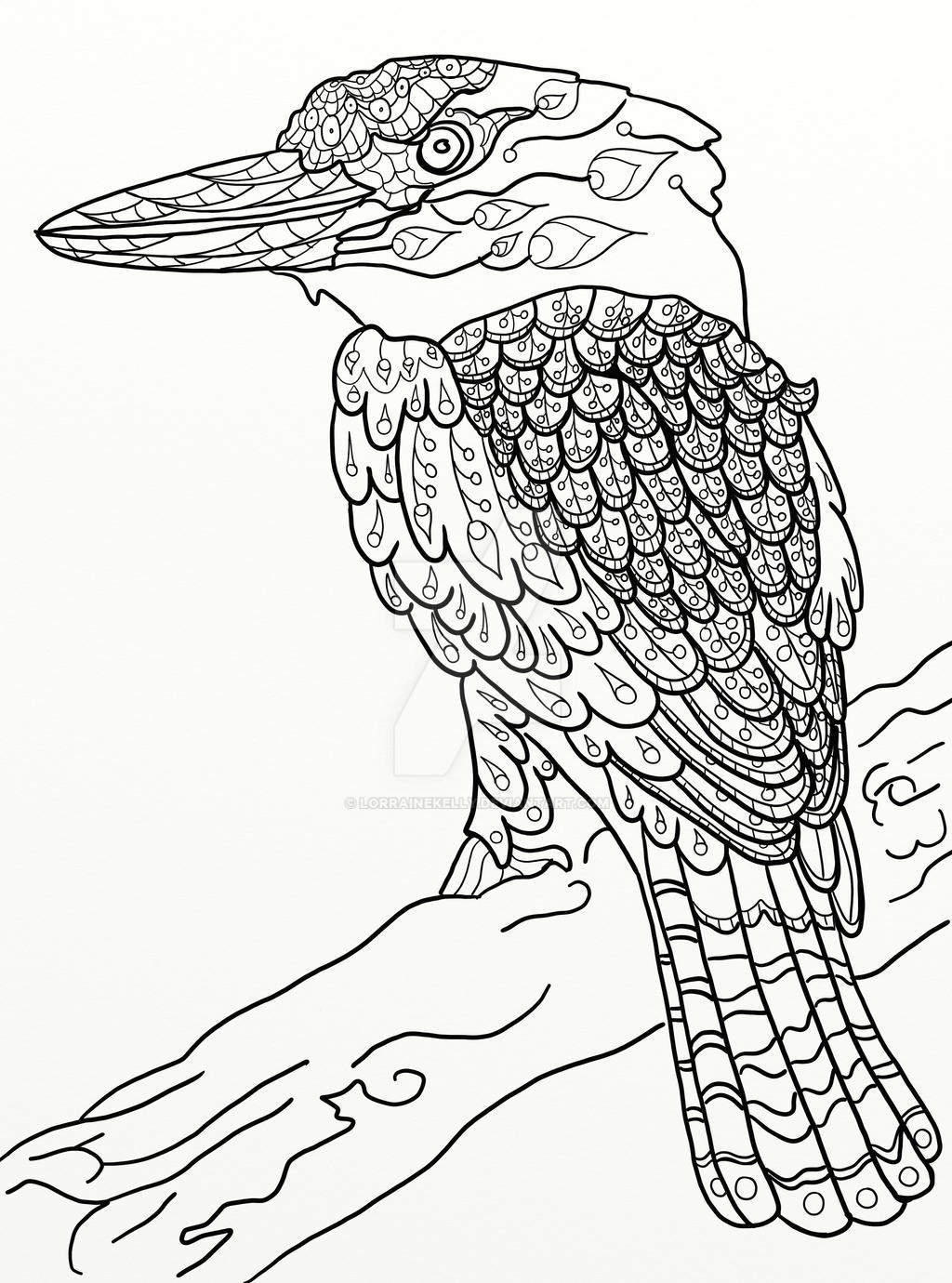 Page of australian birds adult coloring book by lorrainekelly on