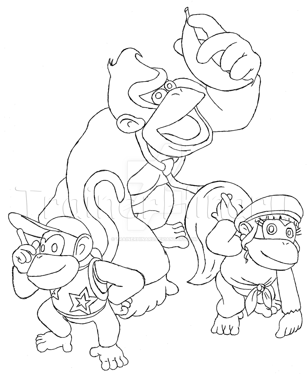 Diddy dixie and donkey kong by trainerhinaru on
