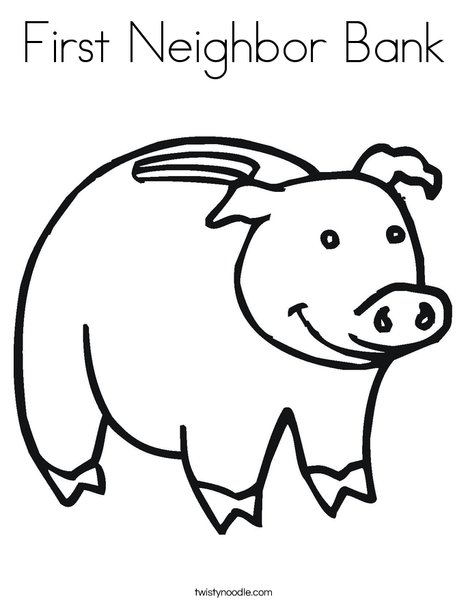 First neighbor bank coloring page