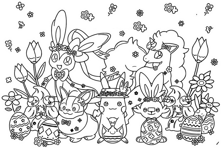 Coloring pages easter pokãmon
