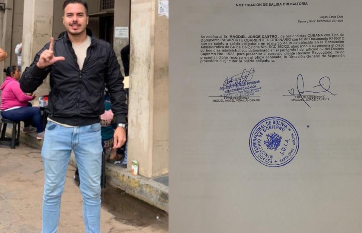 Tuitero cubano magdiel je castro es expulsado de bolivia