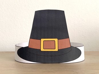 Pilgrim paper hat thanksgiving printable craft for kids