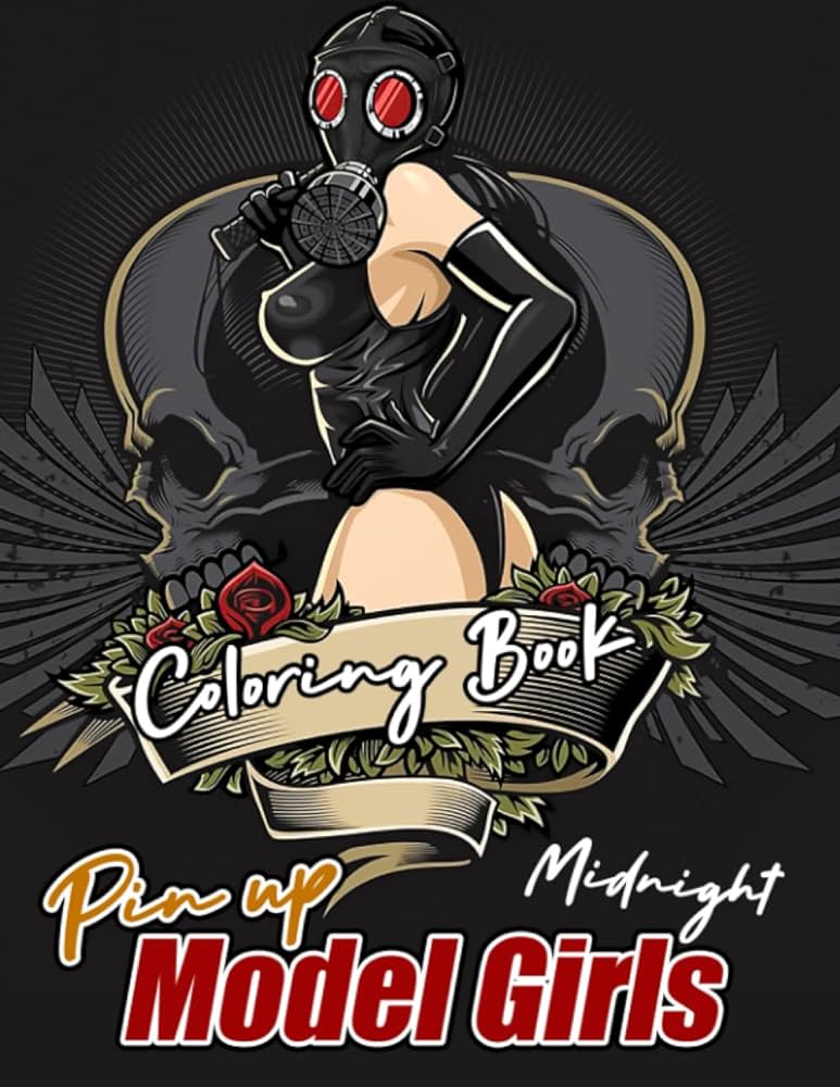 Midnight pin up model girls coloring book sexy woman coloring pages for adults daniel raylene books