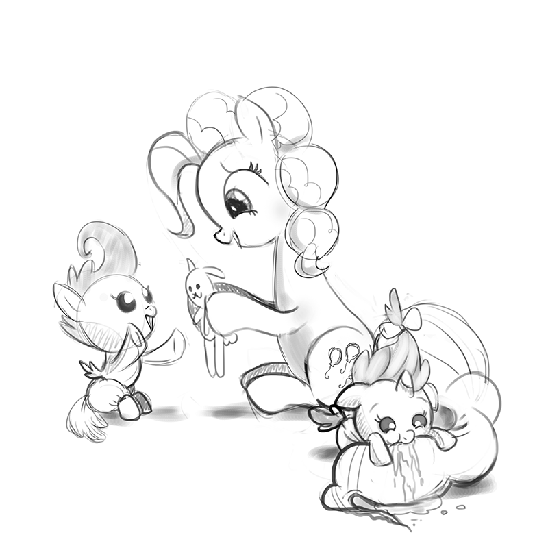 Pinkie pie pound and pumpkin cake sketch by inplete
