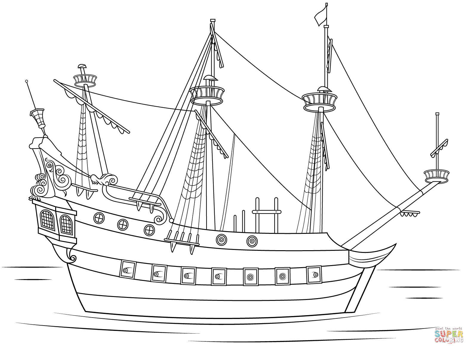 Captain hook pirate ship coloring page free printable coloring pages