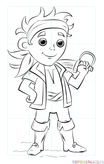 How to draw jake from jake and neverland pirates step by step drawing tutorials