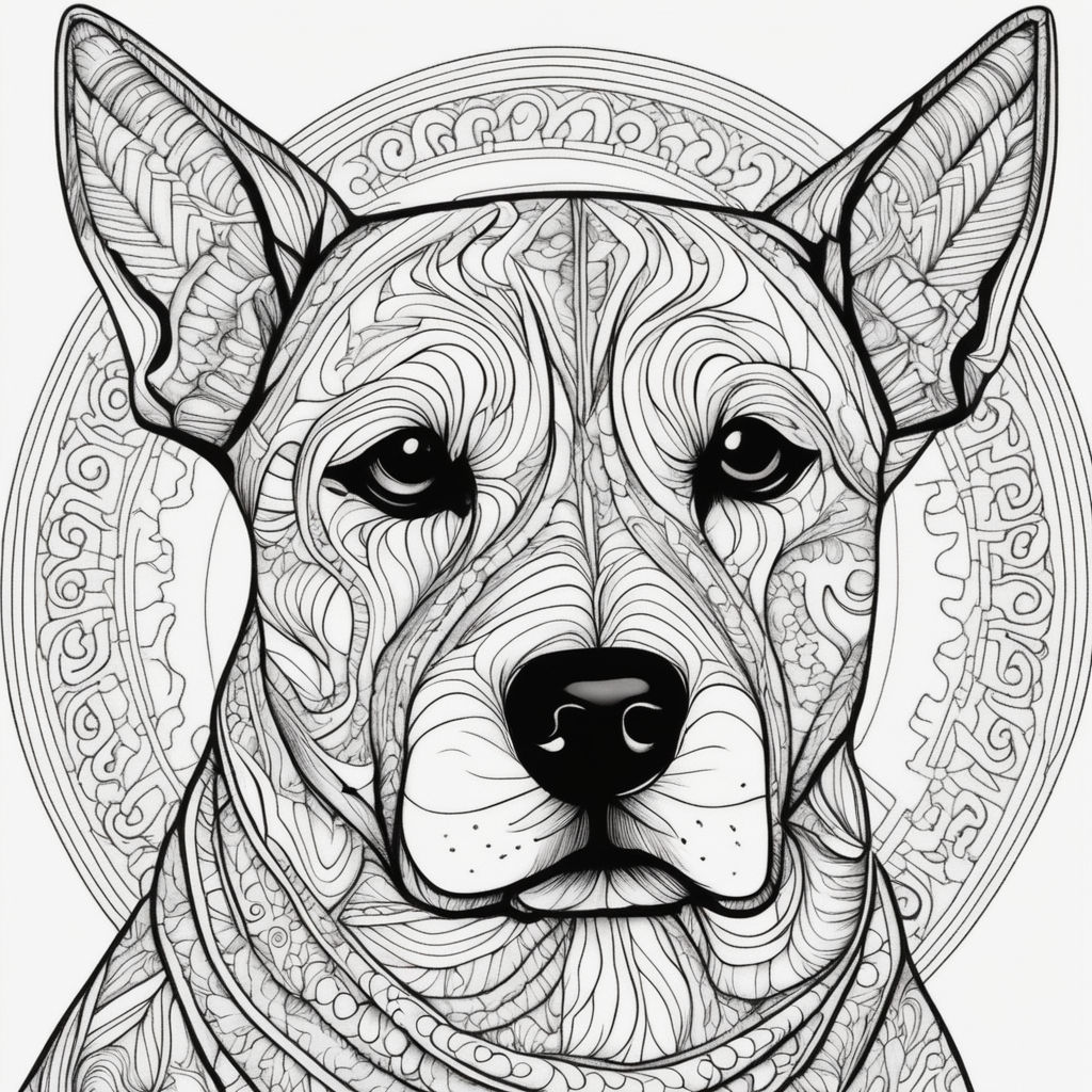 Mosaic pitbull in art nouveau style