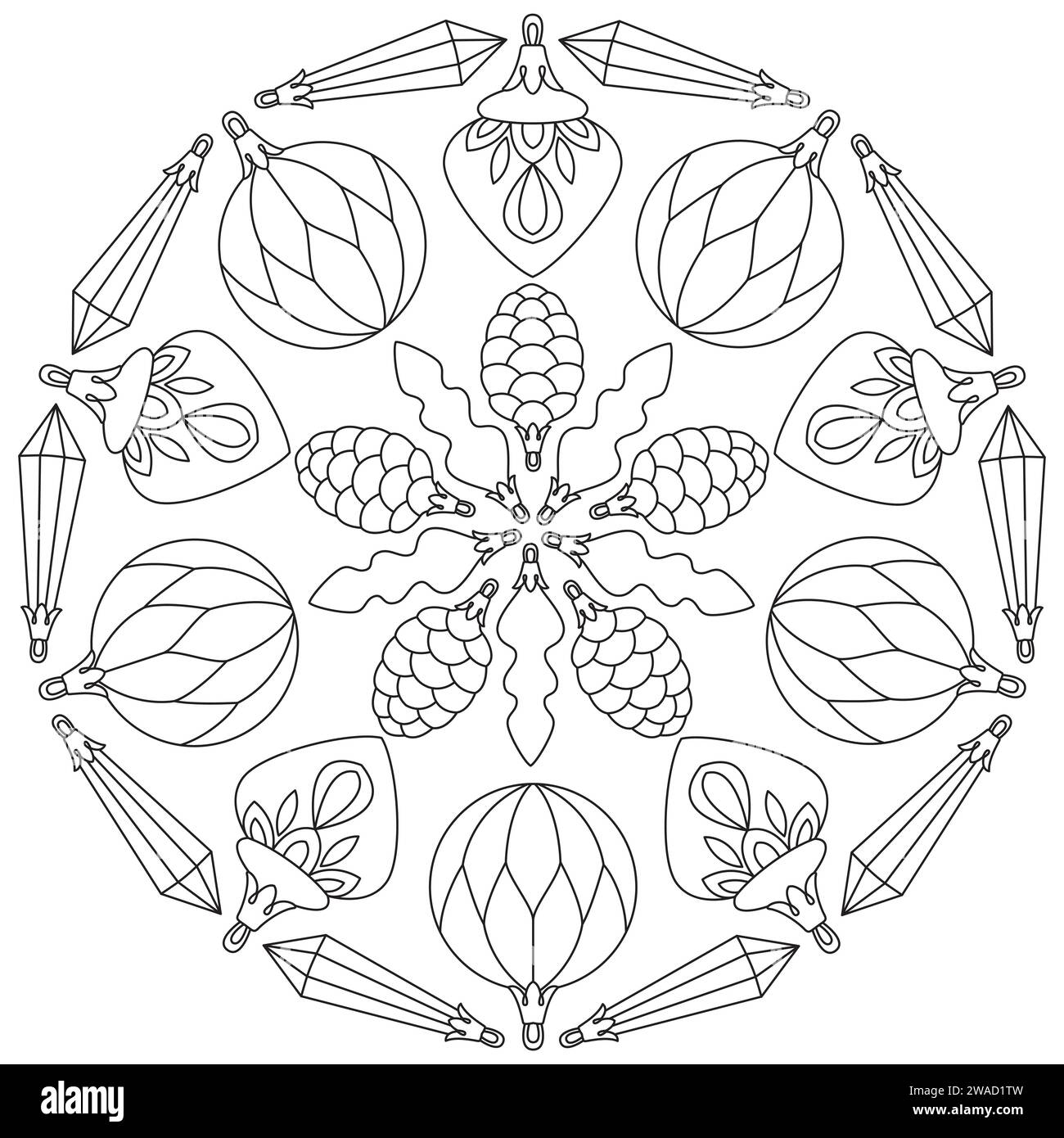 Christmas tree coloring page for kids stock vector images