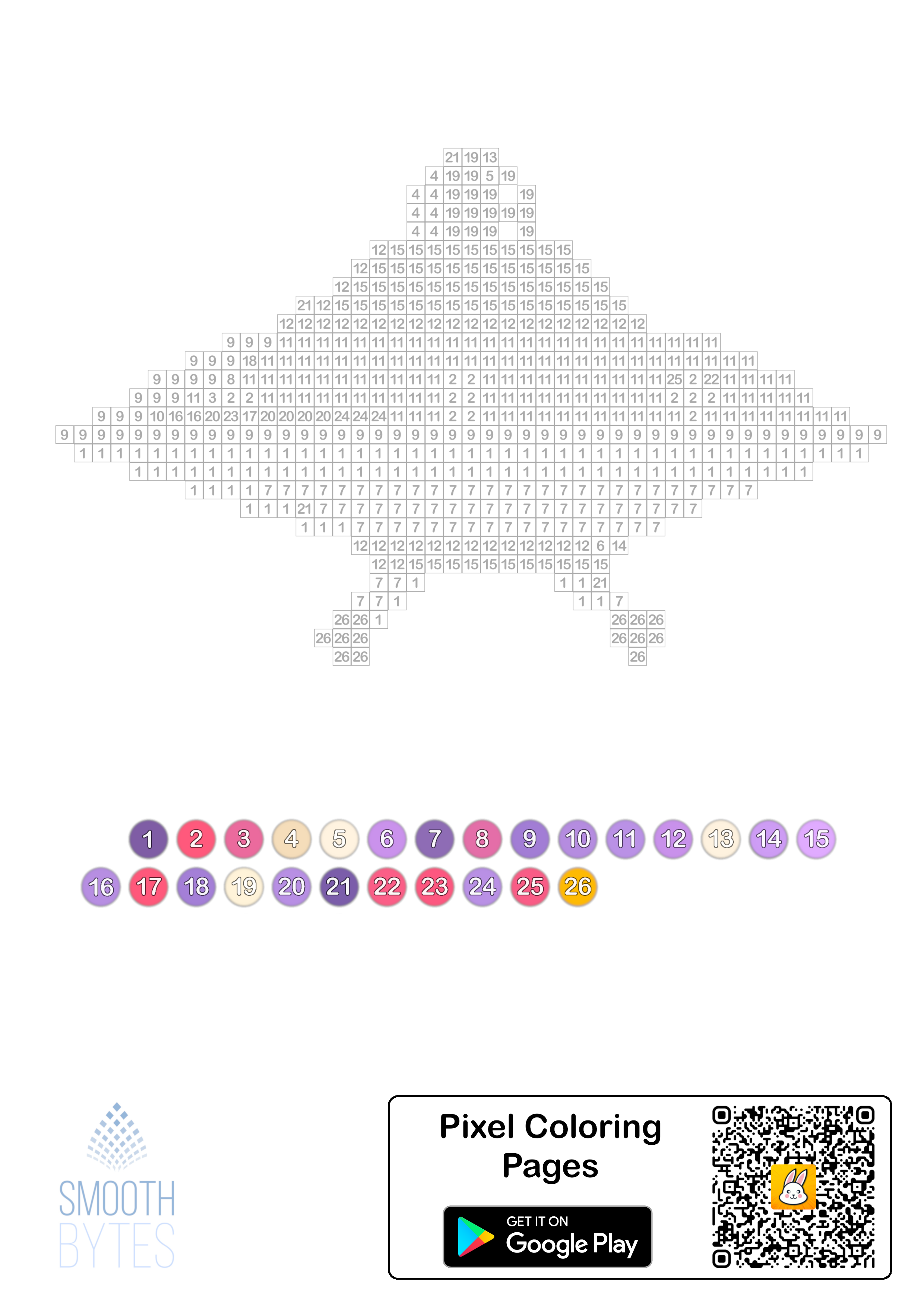 Pixel coloring pages â smooth bytes