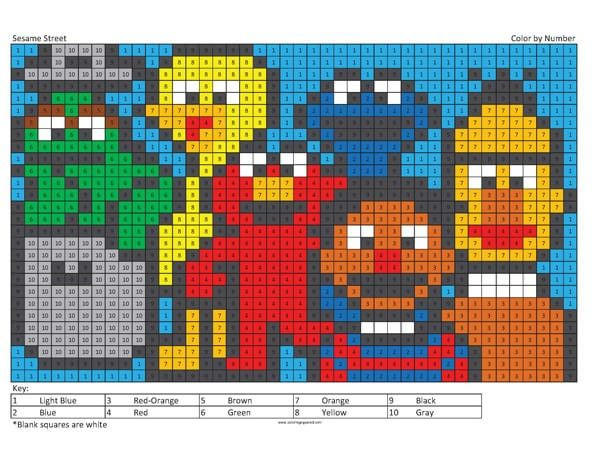 Sesame street pixel coloring page by jackset on