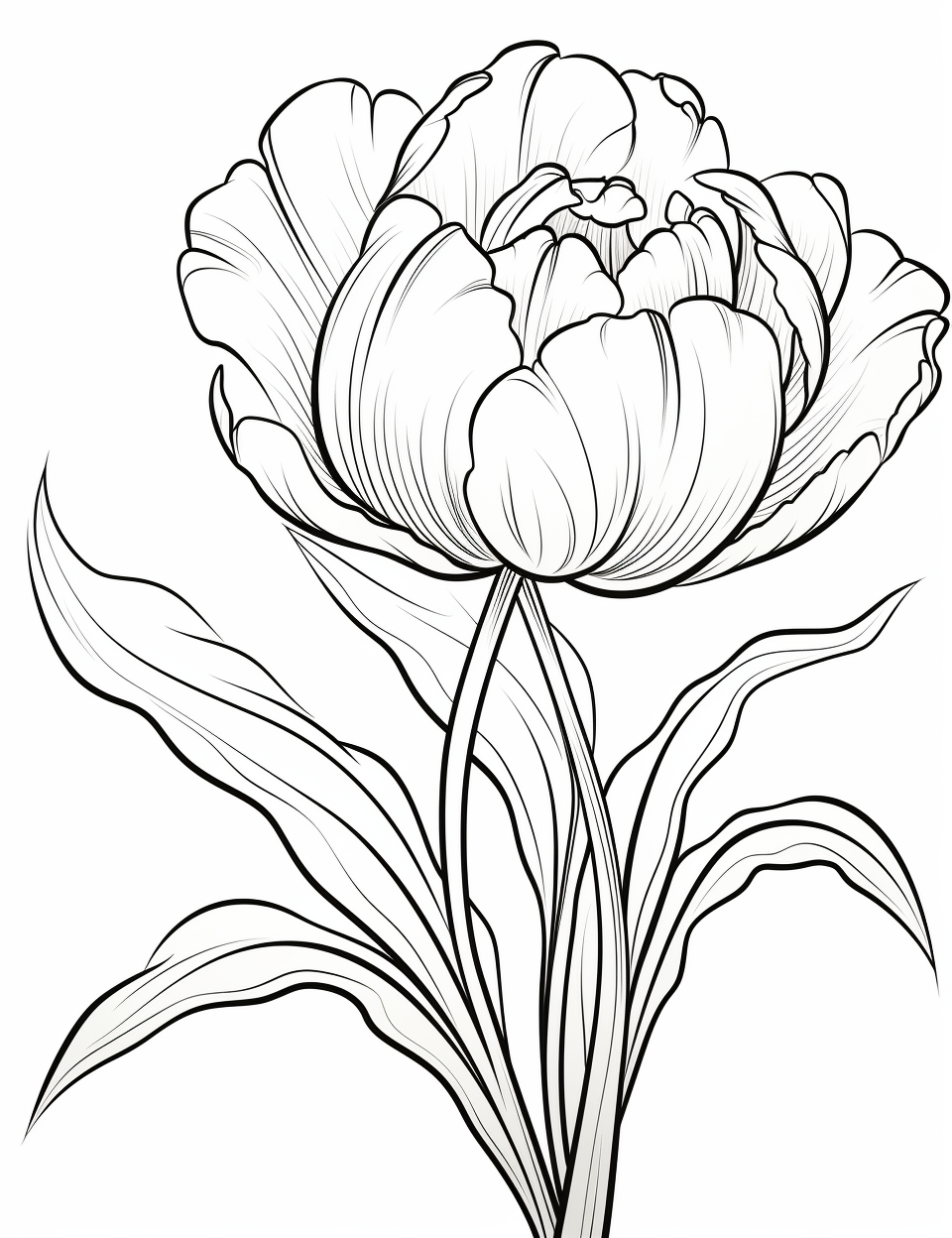 Tulip flowers coloring book for children coloring pages