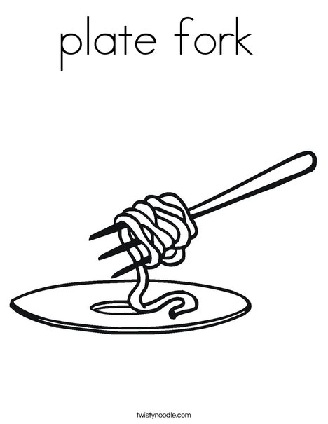 Plate fork coloring page