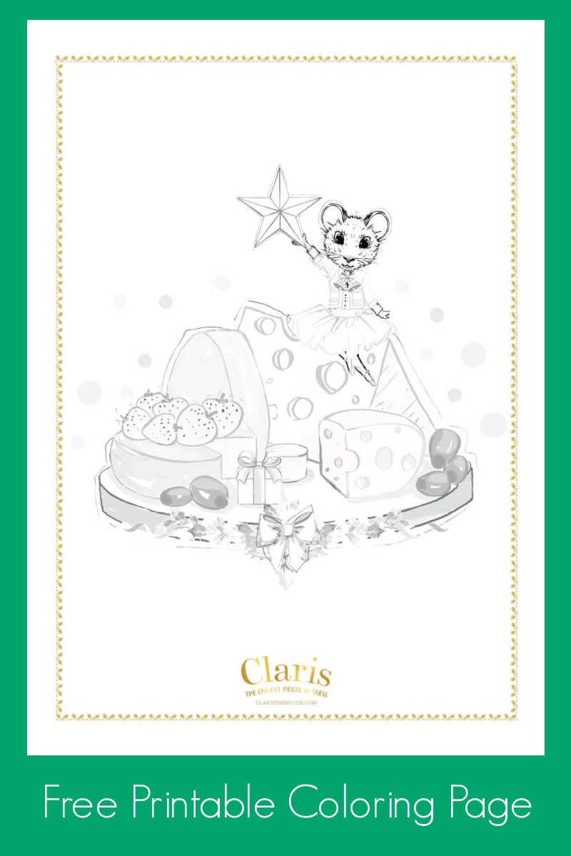 Free printable cheese plate coloring page