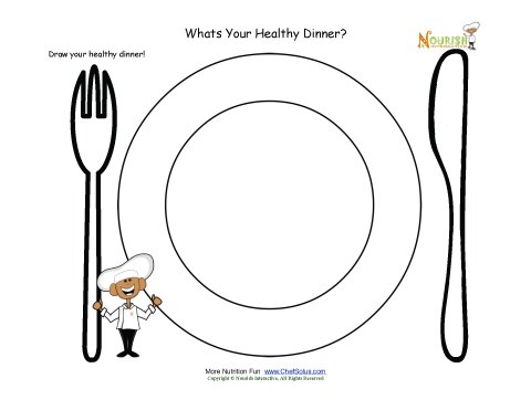 Draw your healthy dinner on your plate activity