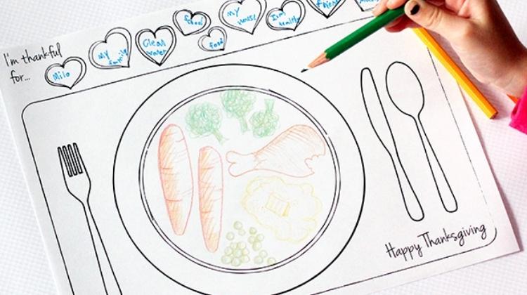 Thanksgiving printable place setting for kids