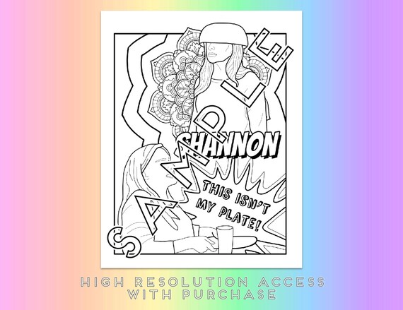 Rhoc printable coloring page the real housewives of orange county shannon beador adult coloring book digital download bravo fan print