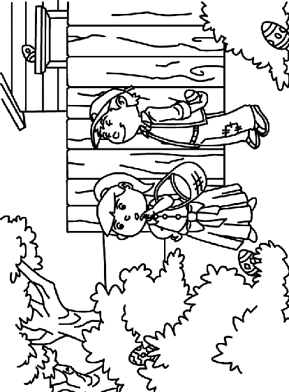 On a hunt coloring page