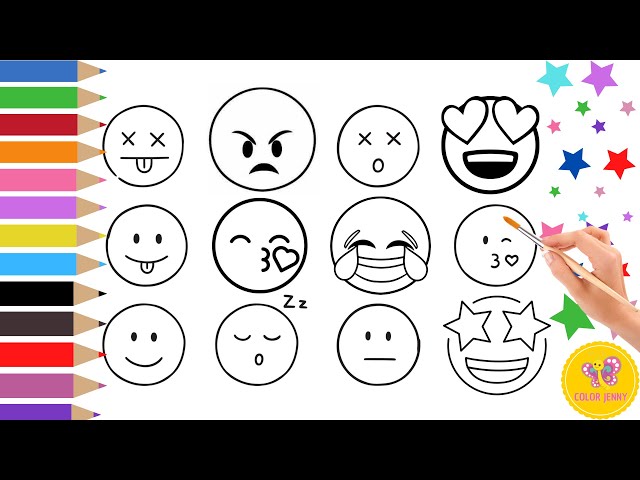 Emoji colorir os fofos desenhos de emojis do zap vamos pintar