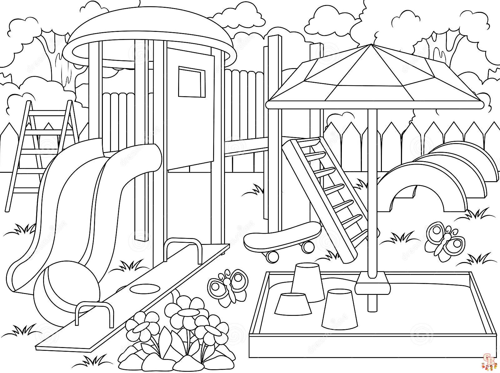 Enjoy fun playtime with playground coloring pages