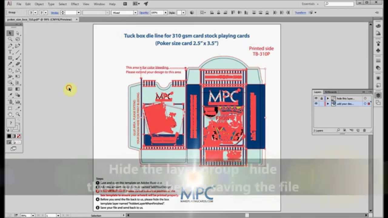 Full color printed tuck box for playing cards