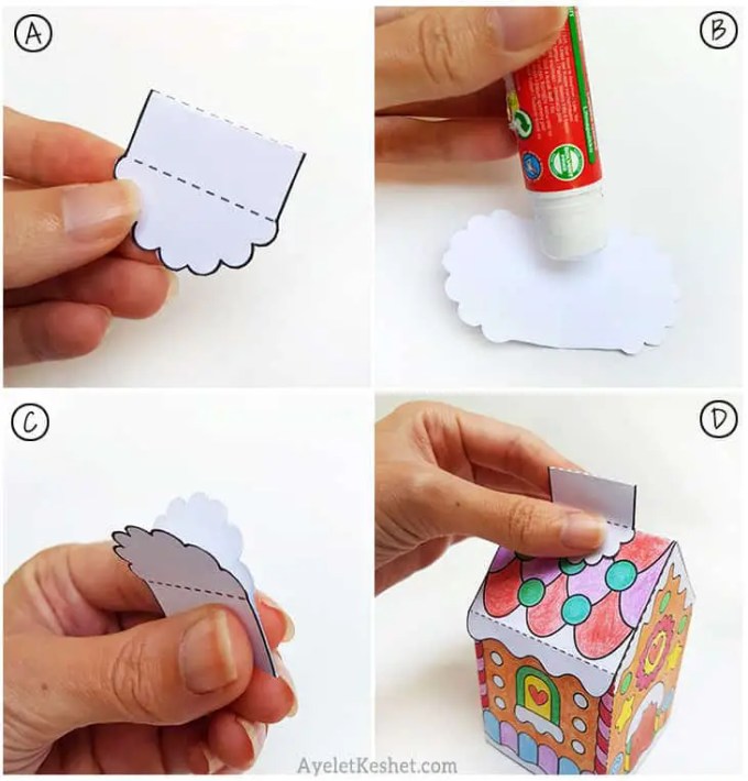 Printable gingerbread house template to color