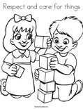 Respect and care for things coloring page