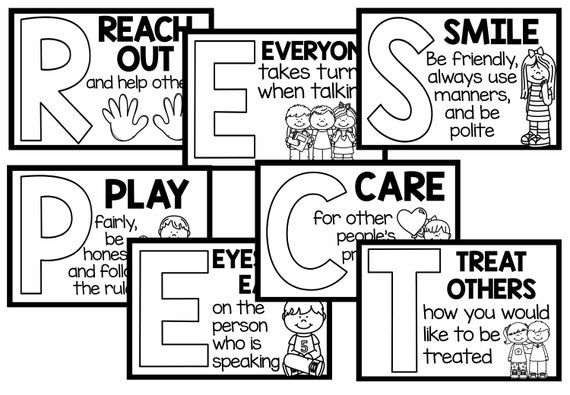 Respect acrostic poem poster set classroom decor