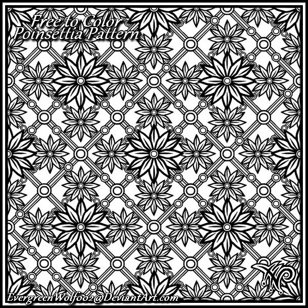 Poinsettia flower coloring page by evergreenwolf on