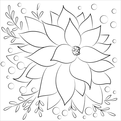 Poinsettia coloring page free printable coloring pages